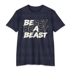 Beast Graphic T-Shirt — Bold Repeating Text Tee for Fitness & Streetwear