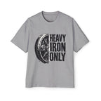 Oversized _ Heavy Iron Only T‑Shirt — 45 lb Plate Gym Tee