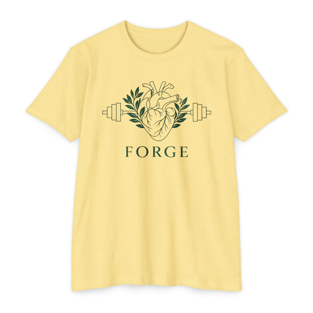 Forge Heart Barbell T-Shirt — Fitness & Strength Graphic Tee