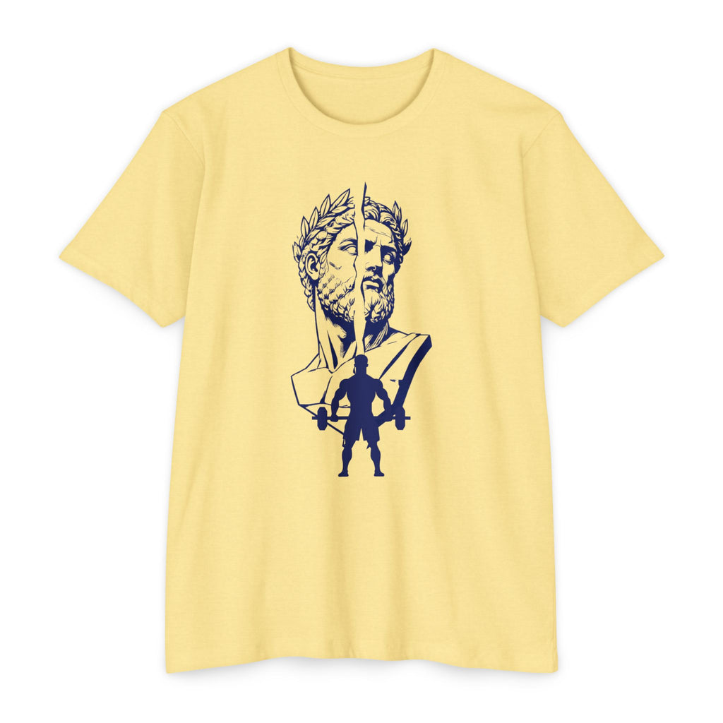 Greek Statue & Warrior T-Shirt — Classical Myth Inspired Tee