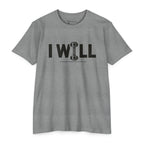 I WILL Dumbbell Fitness T-Shirt — Iron Mind Motivational Gym Tee