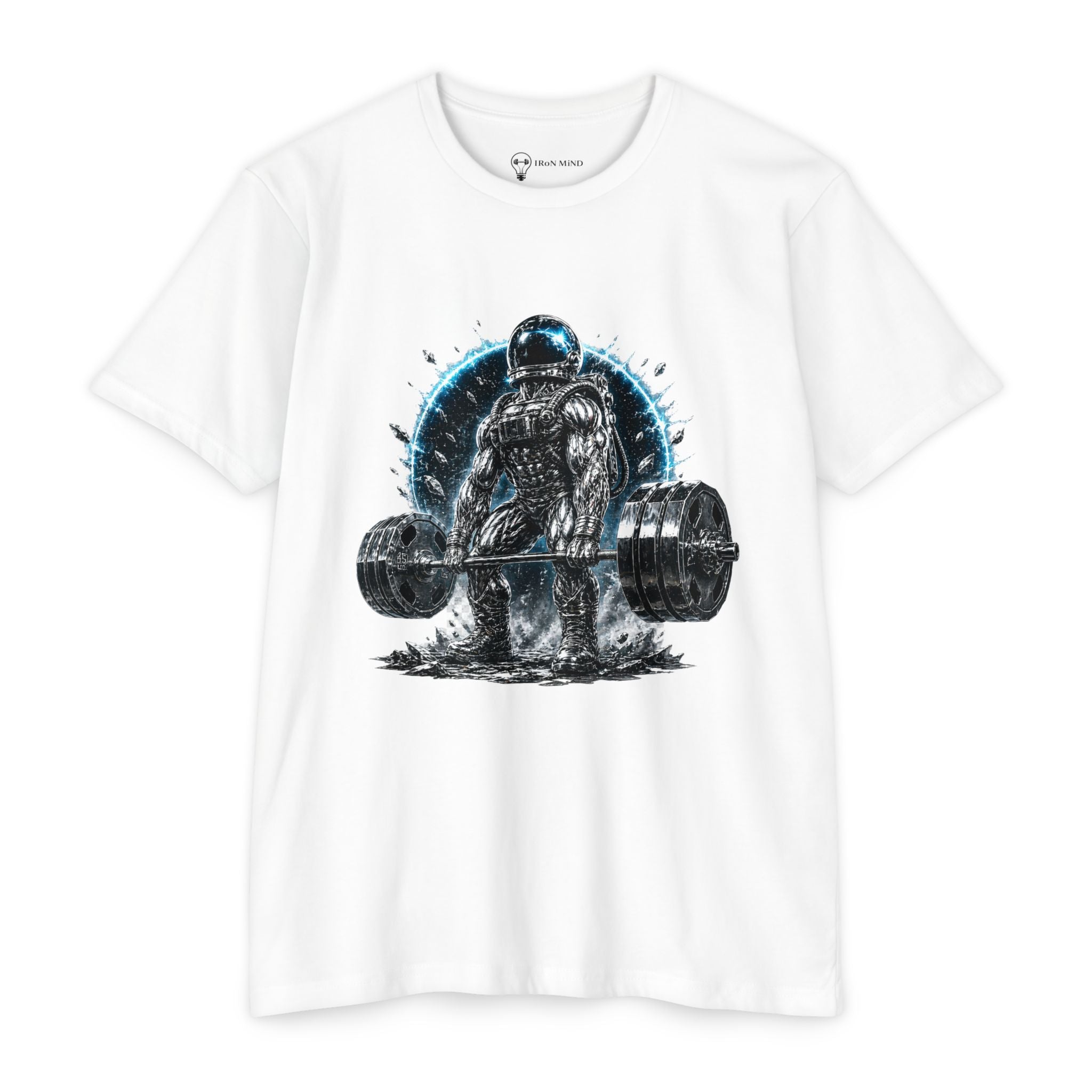 Weightlifting Astronaut T-Shirt — 'Iron Mind' Gym Tee