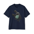 Oversized _ Elegant Floral Gym Tee — Floral Dumbbell Strength Graphic Shirt