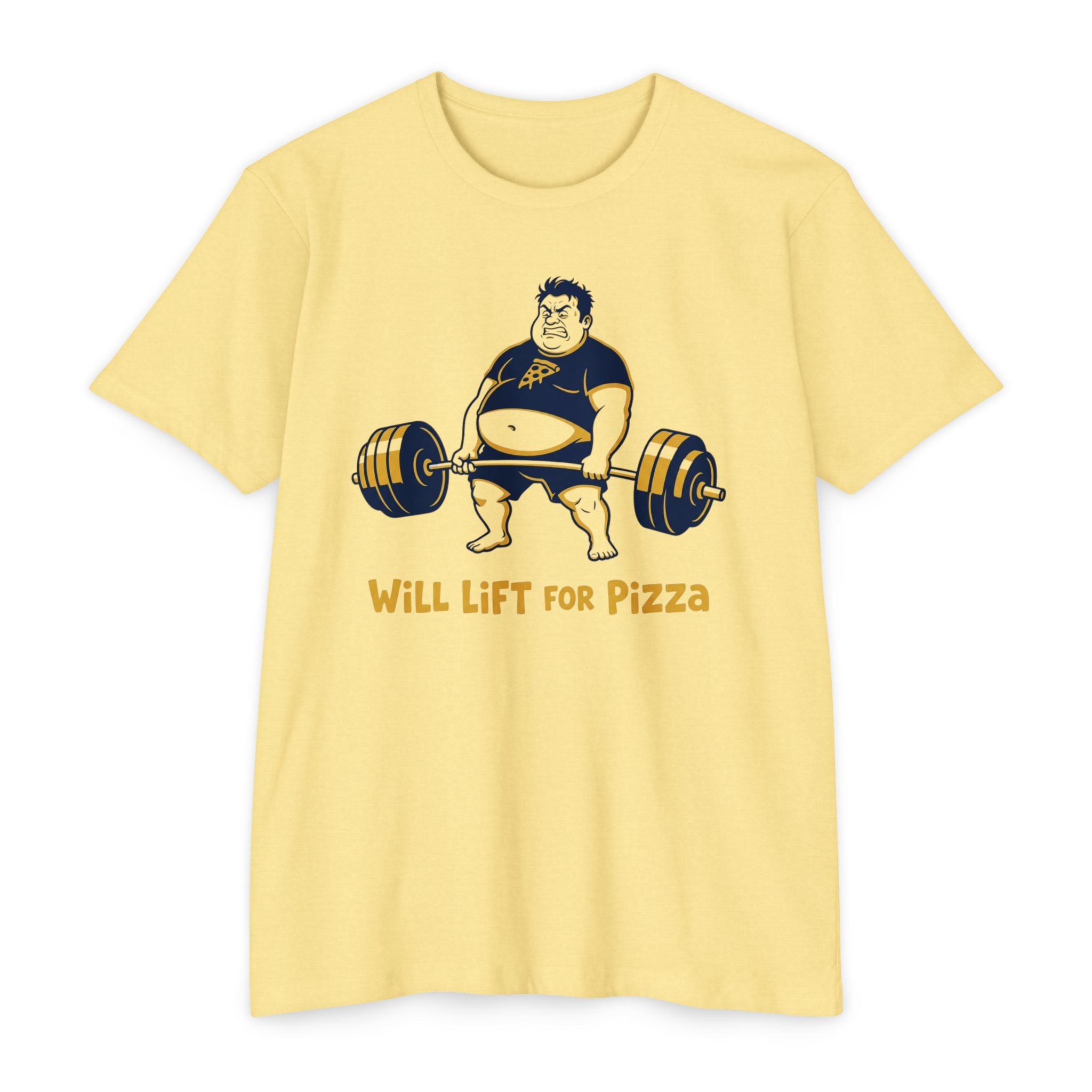 Will Lift for Pizza T-Shirt — Funny Weightlifting Gym Tee