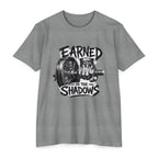 Earned in the Shadows Weightlifting T-Shirt — Gym Motivation Tee