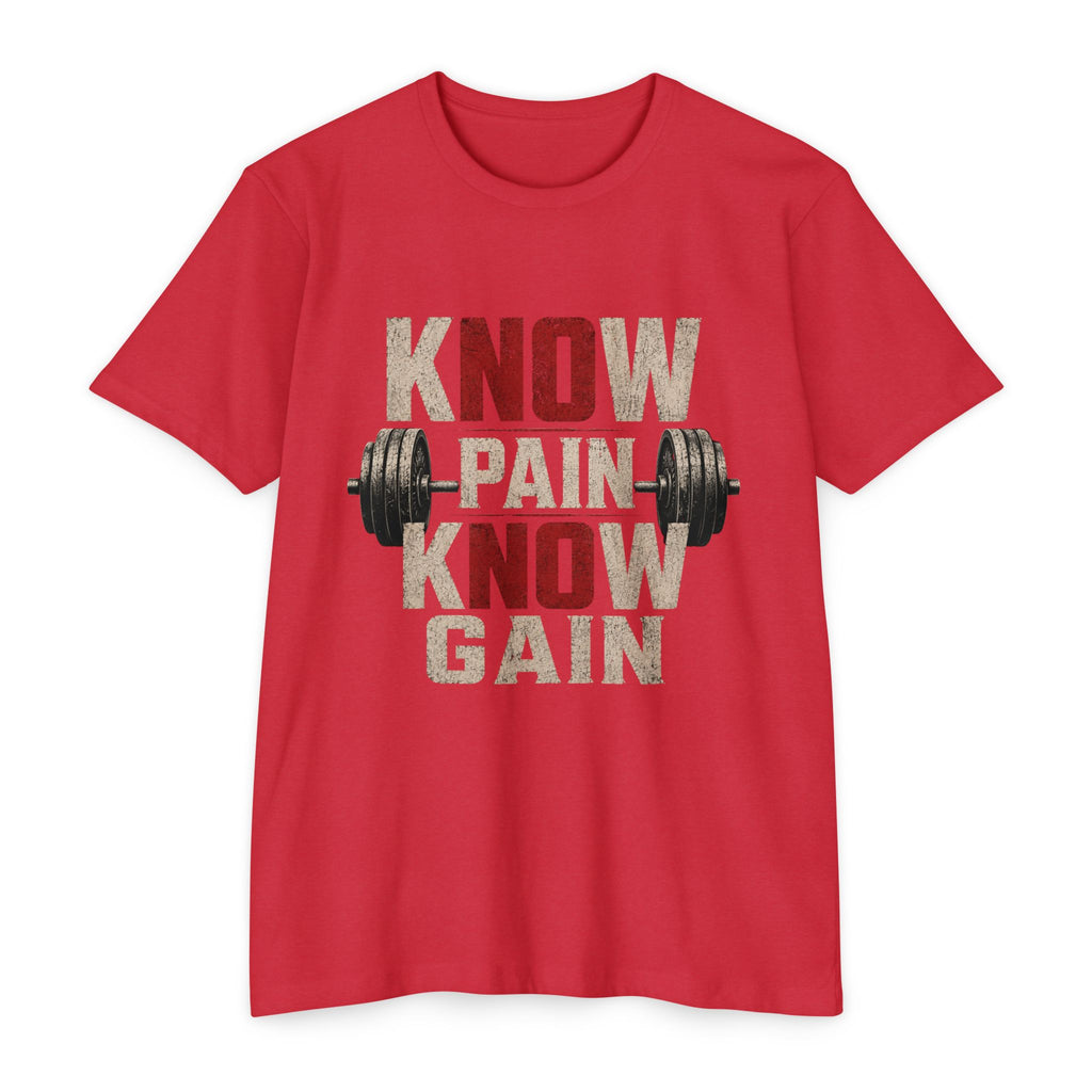 Know Pain Know Gain Weightlifting T-Shirt — Motivational Gym Tee