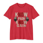 Know Pain Know Gain Weightlifting T-Shirt — Motivational Gym Tee