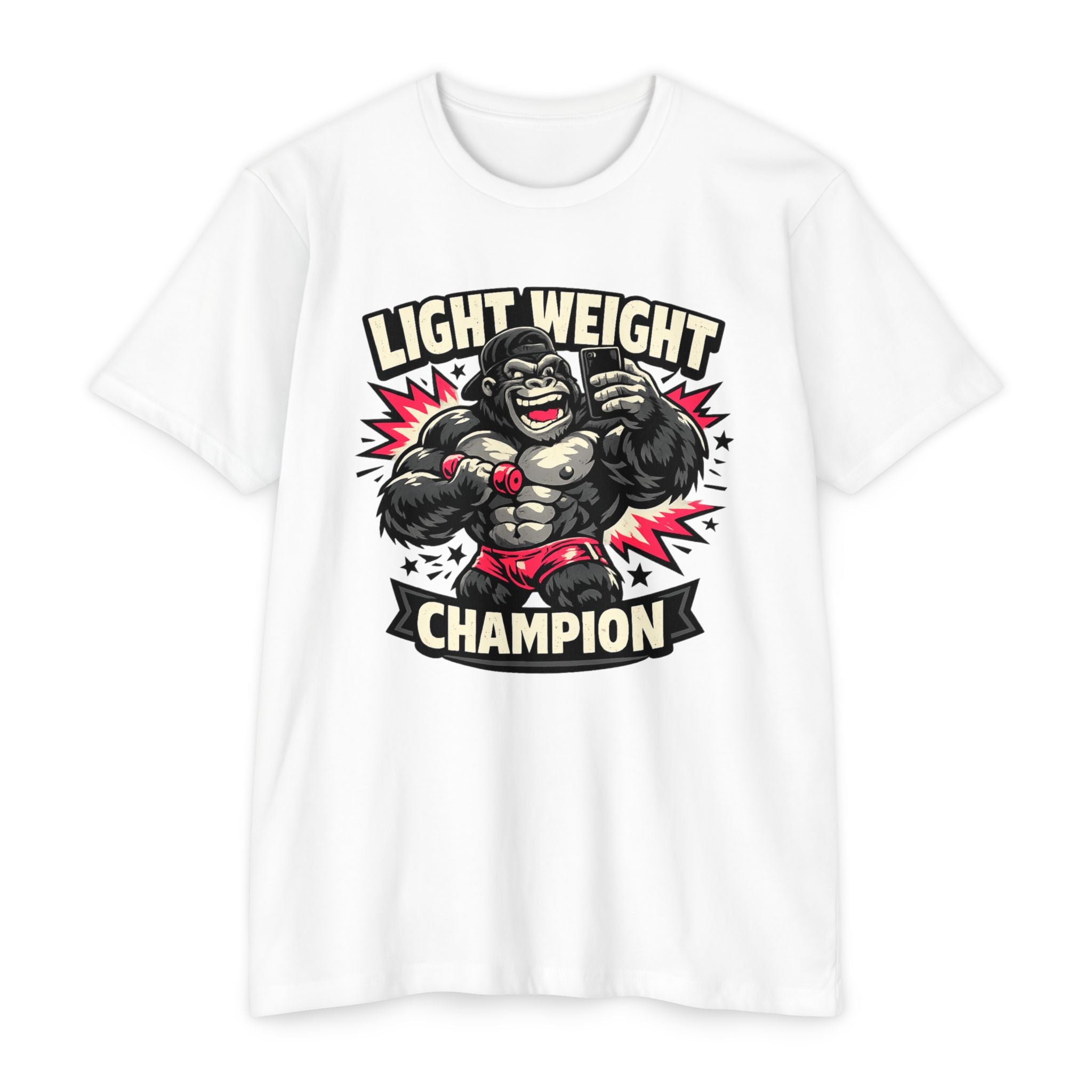 Lightweight Champion T-Shirt — Funny Boxing Gorilla Graphic Tee