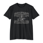 Strength Is Her Standard T-Shirt — Empowering Women's Fitness Tee