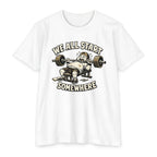 We All Start Somewhere Bench Press T-Shirt — Funny Gym Motivation Tee