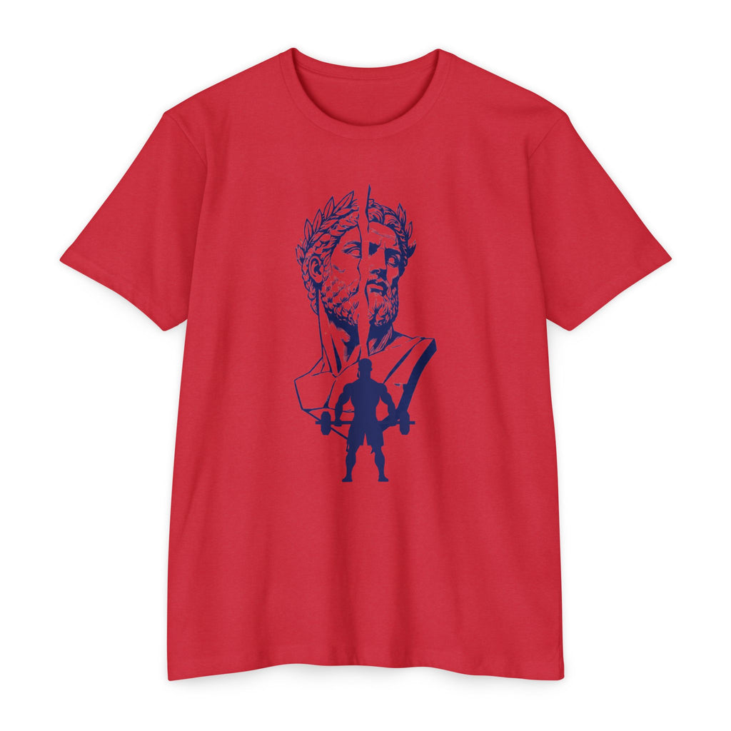 Greek Statue & Warrior T-Shirt — Classical Myth Inspired Tee