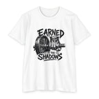 Earned in the Shadows Weightlifting T-Shirt — Gym Motivation Tee