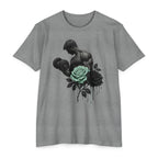 Elegant Fitness — Bicep Dumbbell Floral Graphic Tee