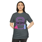 She Lifts, She Leads Women’s Gym T-Shirt — Kettlebell & Dumbbell Fitness Tee