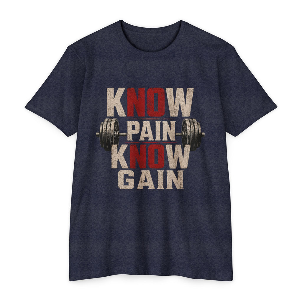 Know Pain Know Gain Weightlifting T-Shirt — Motivational Gym Tee