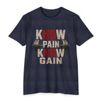 Know Pain Know Gain Weightlifting T-Shirt — Motivational Gym Tee