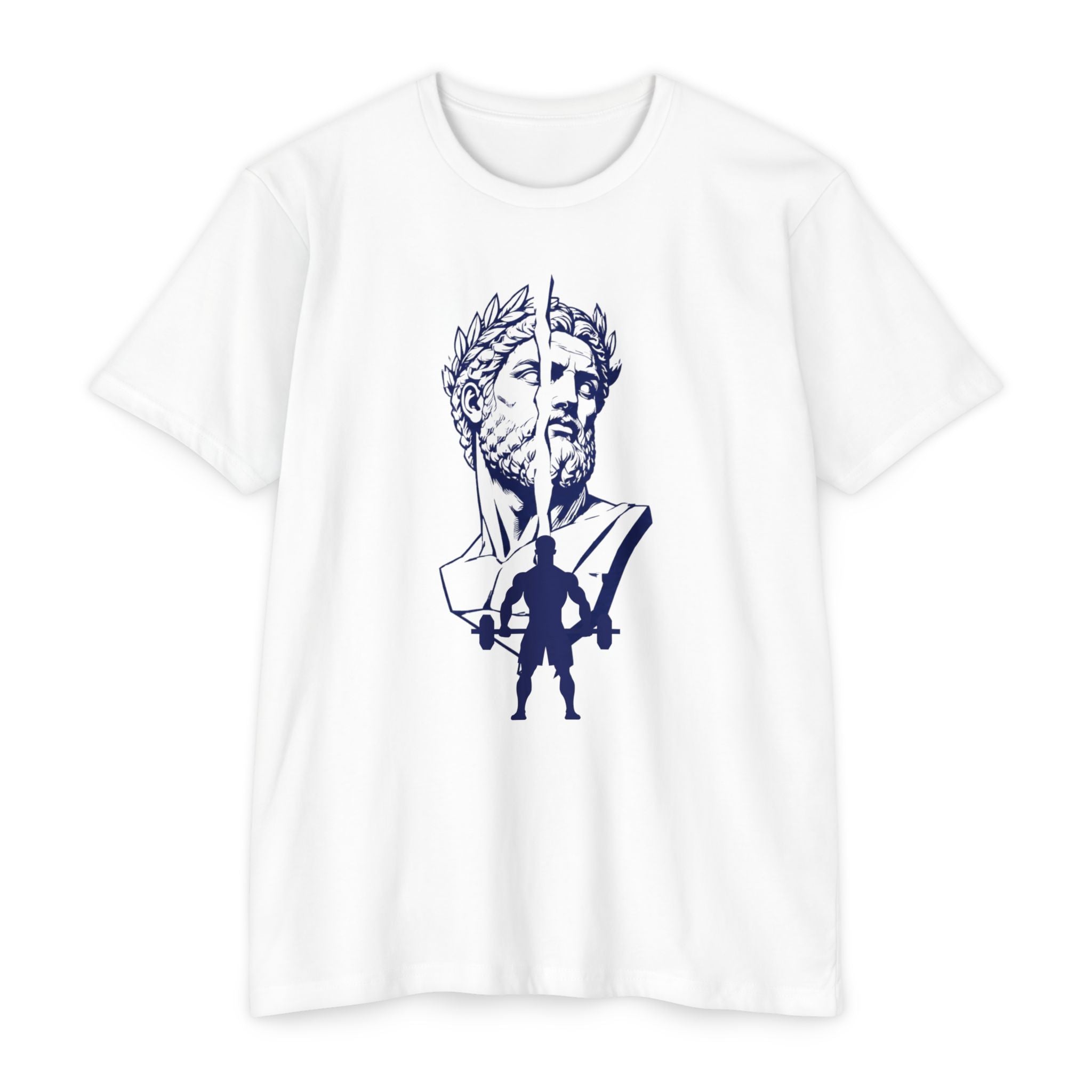 Greek Statue & Warrior T-Shirt — Classical Myth Inspired Tee