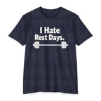 I Hate Rest Days Fitness T-Shirt — Gym Weightlifting Barbell Tee