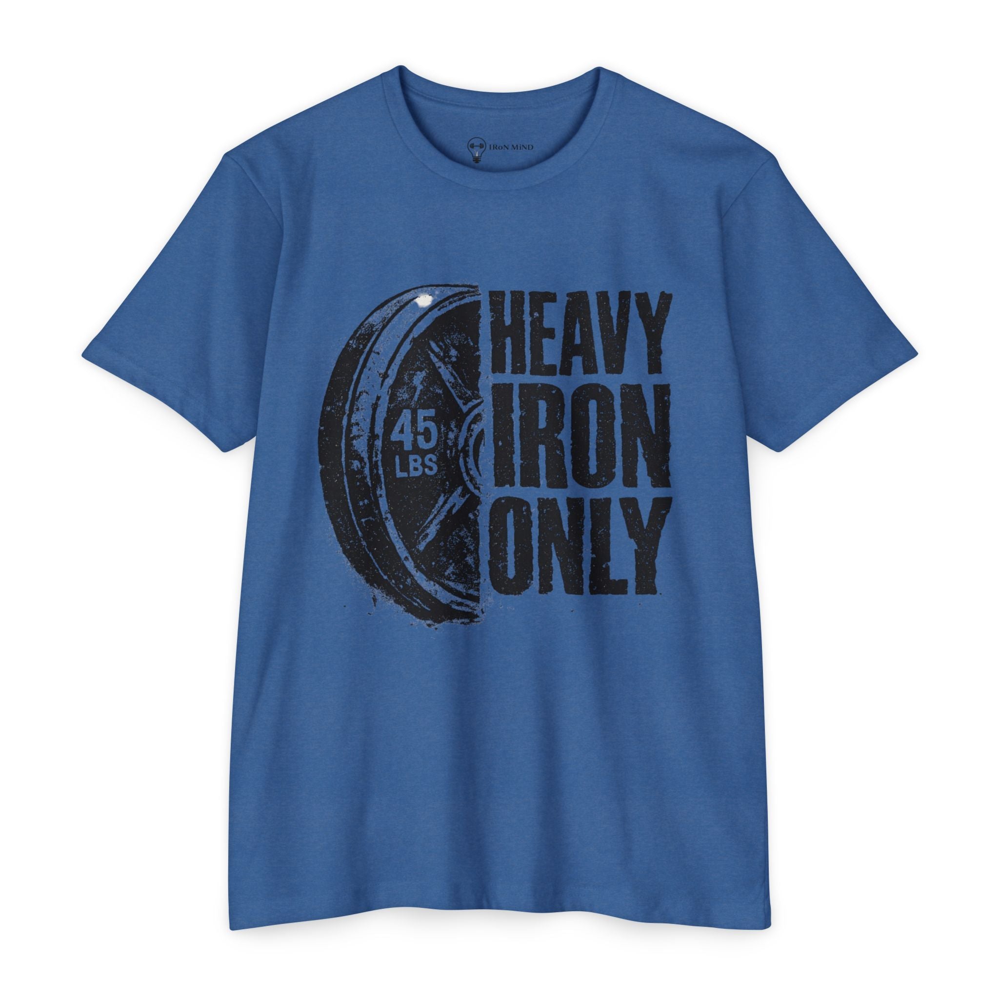 Heavy Iron Only T-Shirt — "45 LBS" Weight Plate Gym Tee