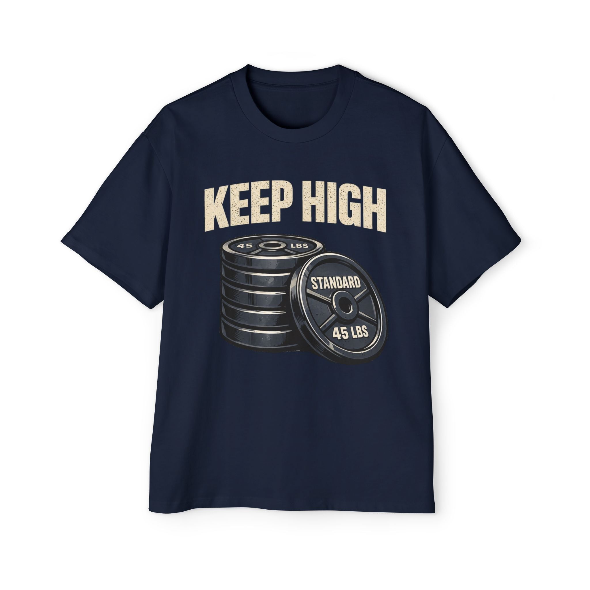 Oversized _ Keep High Weight Plates Gym Tee — Men's Fitness Workout Shirt