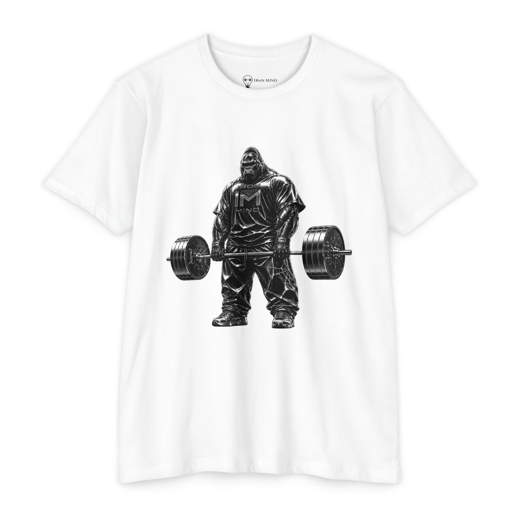 Deadlifting Gorilla T-Shirt — "Iron Mind" Gym Tee for Lifters