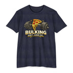 Bulking Don't Judge Me T-Shirt — Funny Pizza & Dumbbell Gym Tee