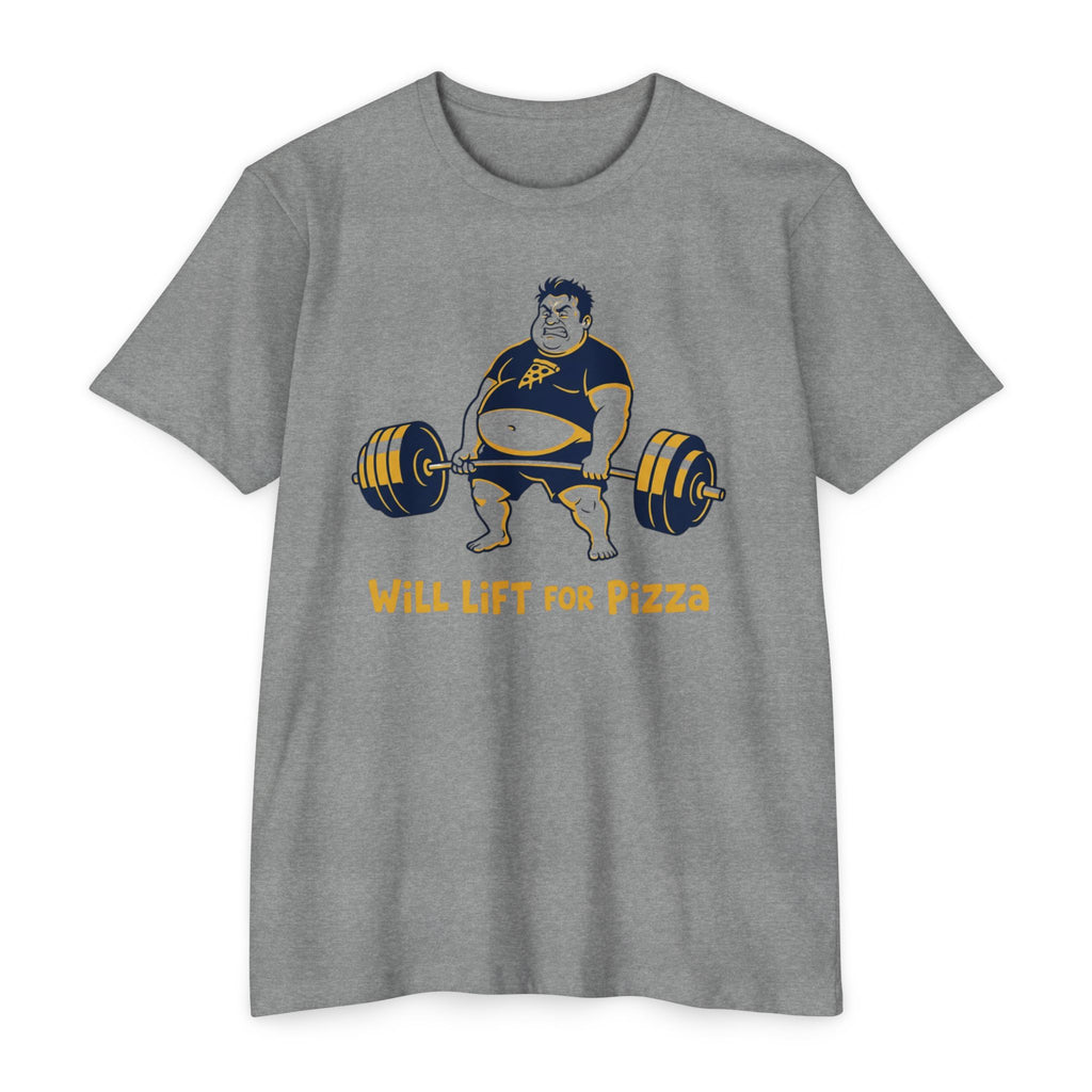 Will Lift for Pizza T-Shirt — Funny Weightlifting Gym Tee