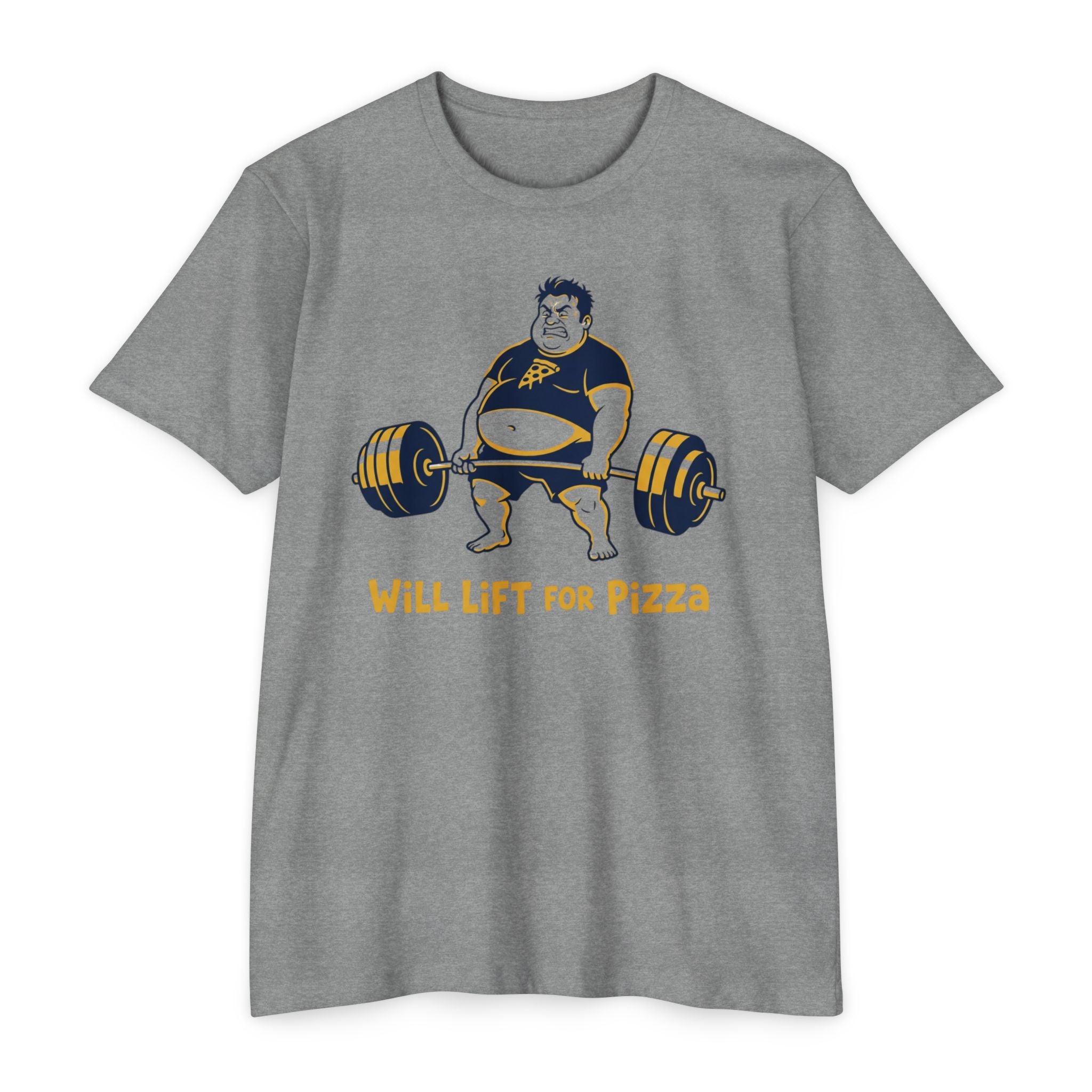 Will Lift for Pizza T-Shirt — Funny Weightlifting Gym Tee