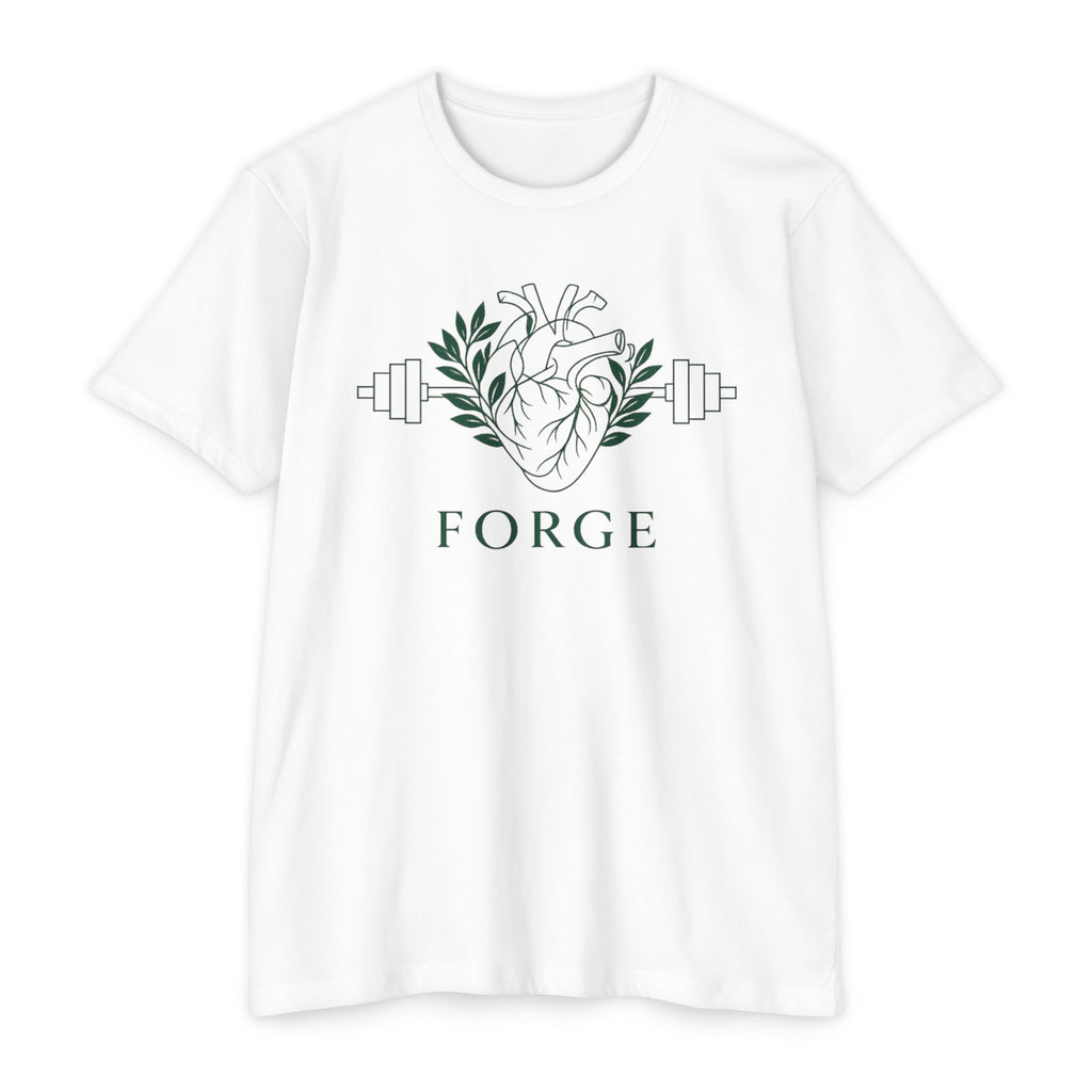Forge Heart Barbell T-Shirt — Fitness & Strength Graphic Tee