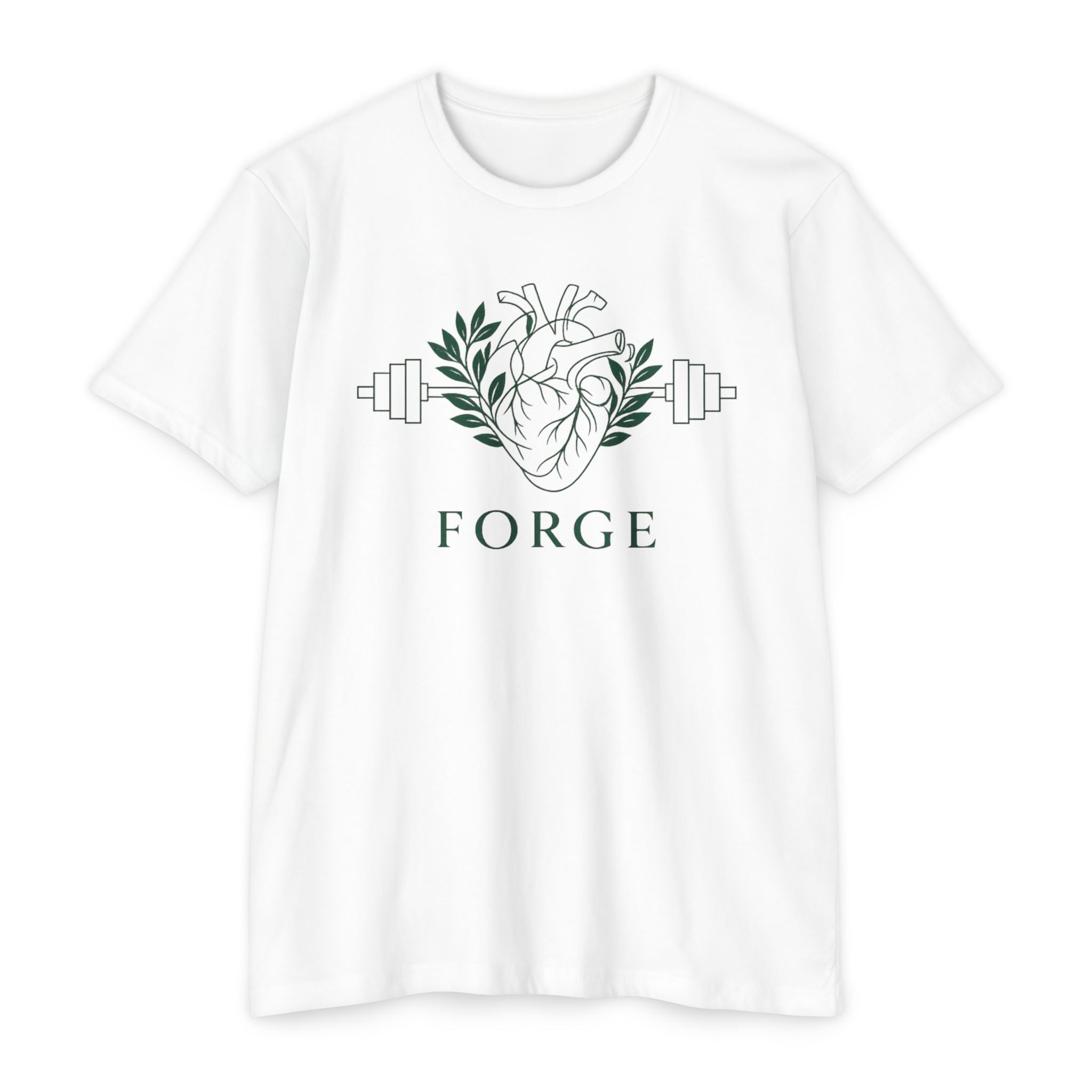 Forge Heart Barbell T-Shirt — Fitness & Strength Graphic Tee