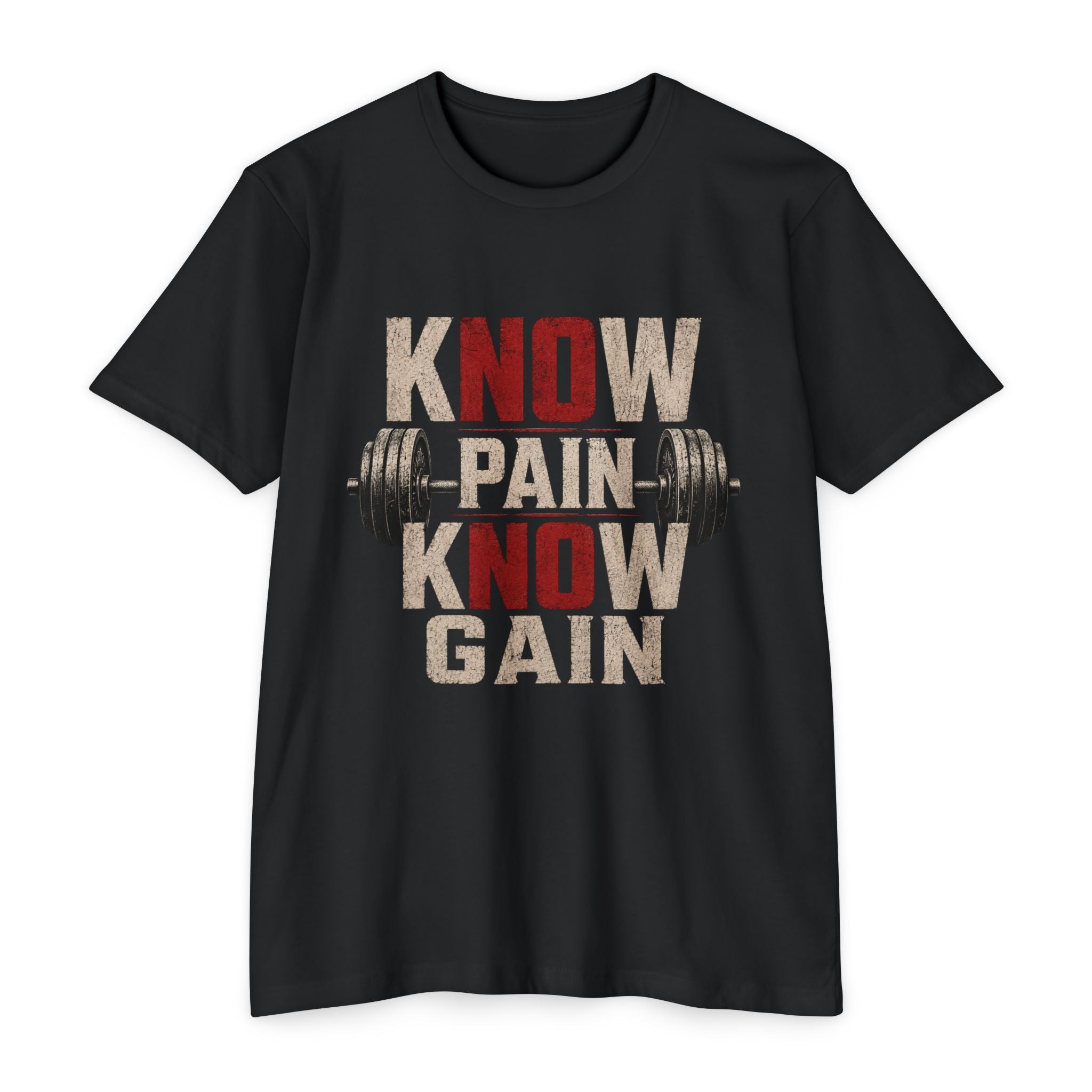 Know Pain Know Gain Weightlifting T-Shirt — Motivational Gym Tee