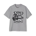 Oversized Tee _ Earned in the Shadows Gym Tee — Weightlifting Fitness T‑Shirt