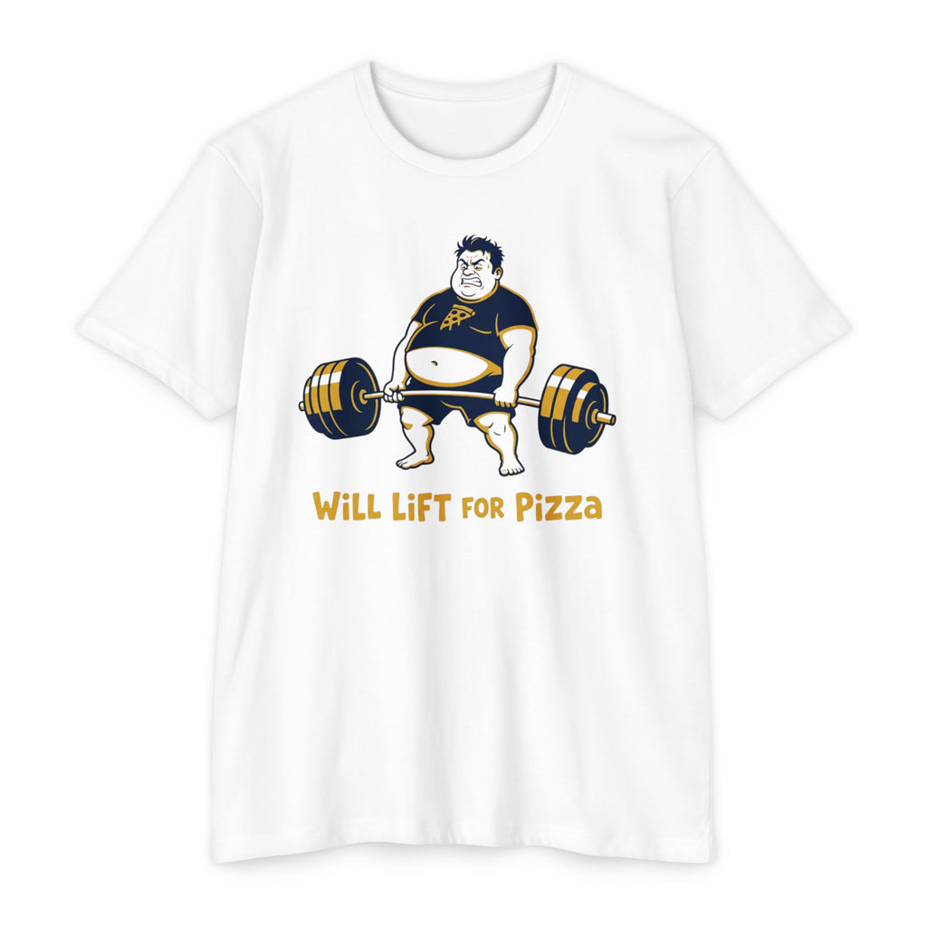 Will Lift for Pizza T-Shirt — Funny Weightlifting Gym Tee