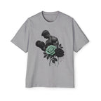 Oversized _ Elegant Floral Gym Tee — Floral Dumbbell Strength Graphic Shirt