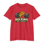 Bulking Don't Judge Me T-Shirt — Funny Pizza & Dumbbell Gym Tee
