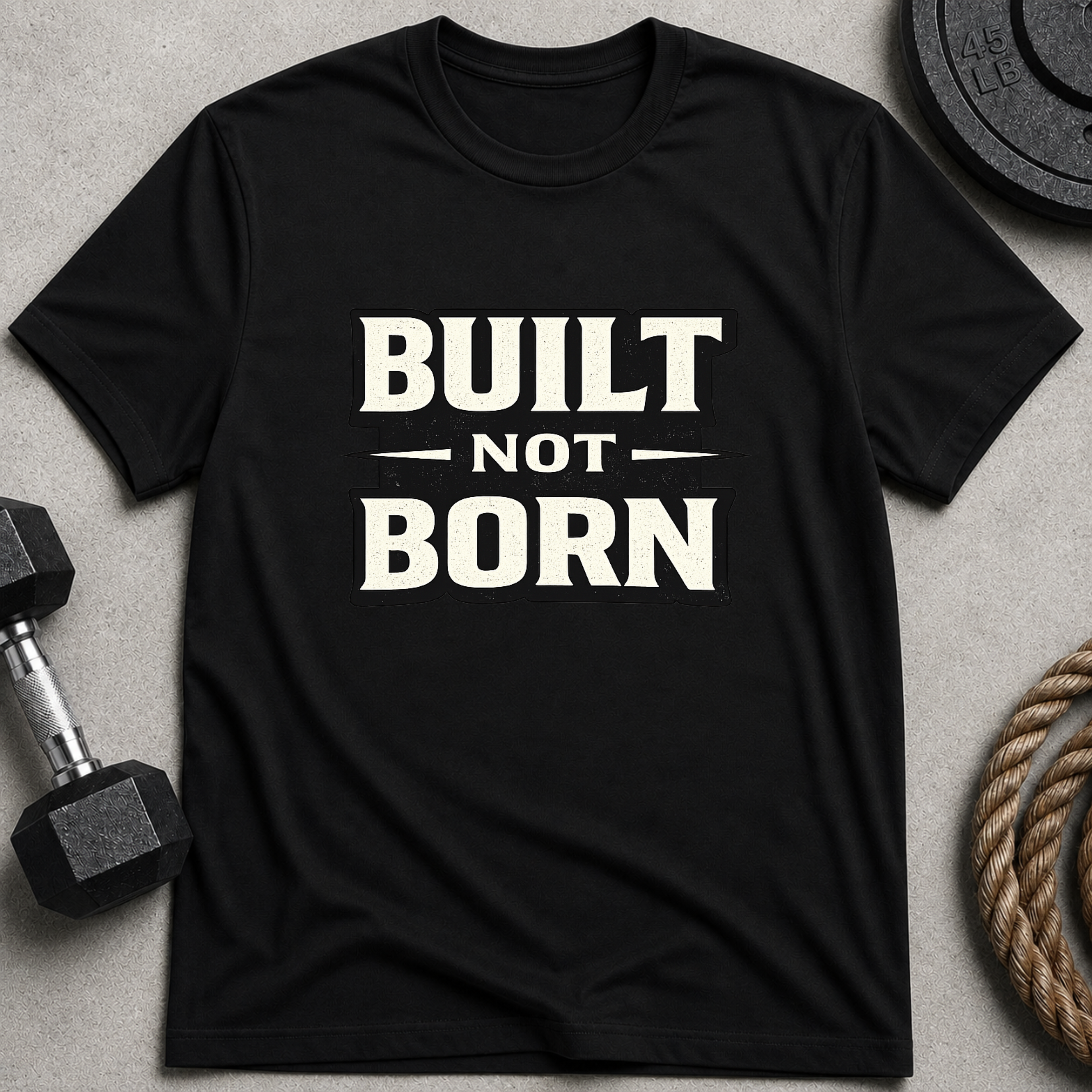 Built Not Born T-Shirt — Motivational Construction & DIY Tee
